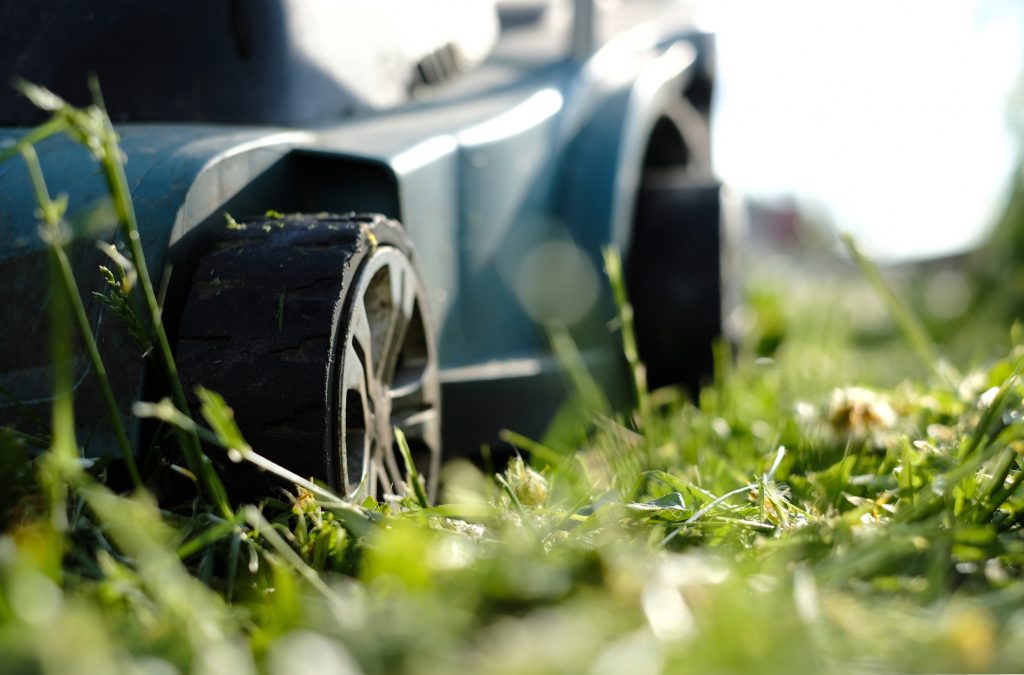 Close-up of a lawn mower on the grass MASSLIVE MEDIA